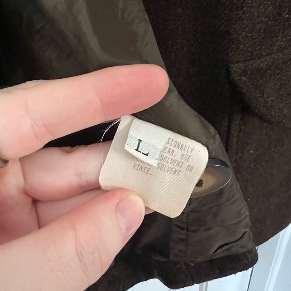 Vintage Eddie Bauer Wool Tweed Field Jacket Coat Women’s L USA Made Brown Cargo - Picture 8 of 12